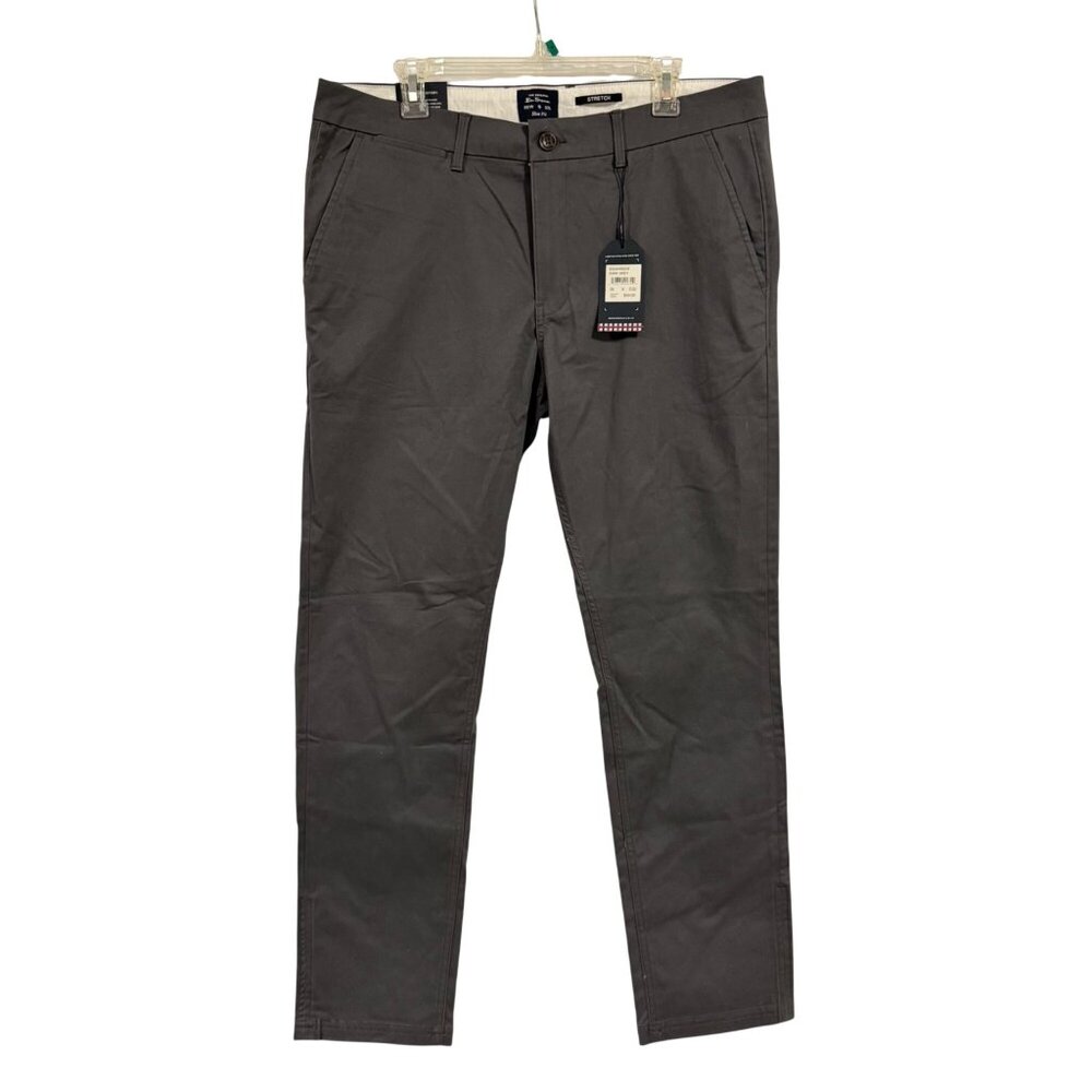 Ben Sherman Slim Fit Dark Gray Chino‎ Pants NWT Men's Size 36 x 32